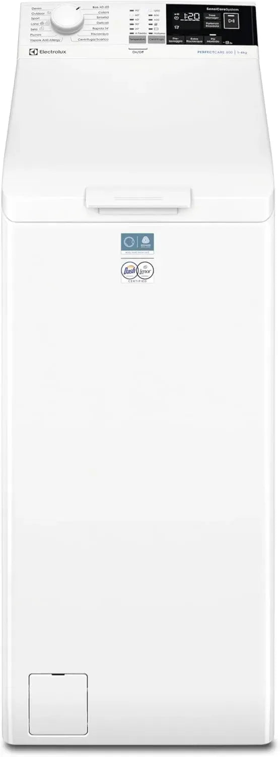 Electrolux Lavatrice Carica dall'Alto 6 kg - Motore Inverter, Programma Anti-Allergia, Apertura Morbida, Display Touch, Classe A