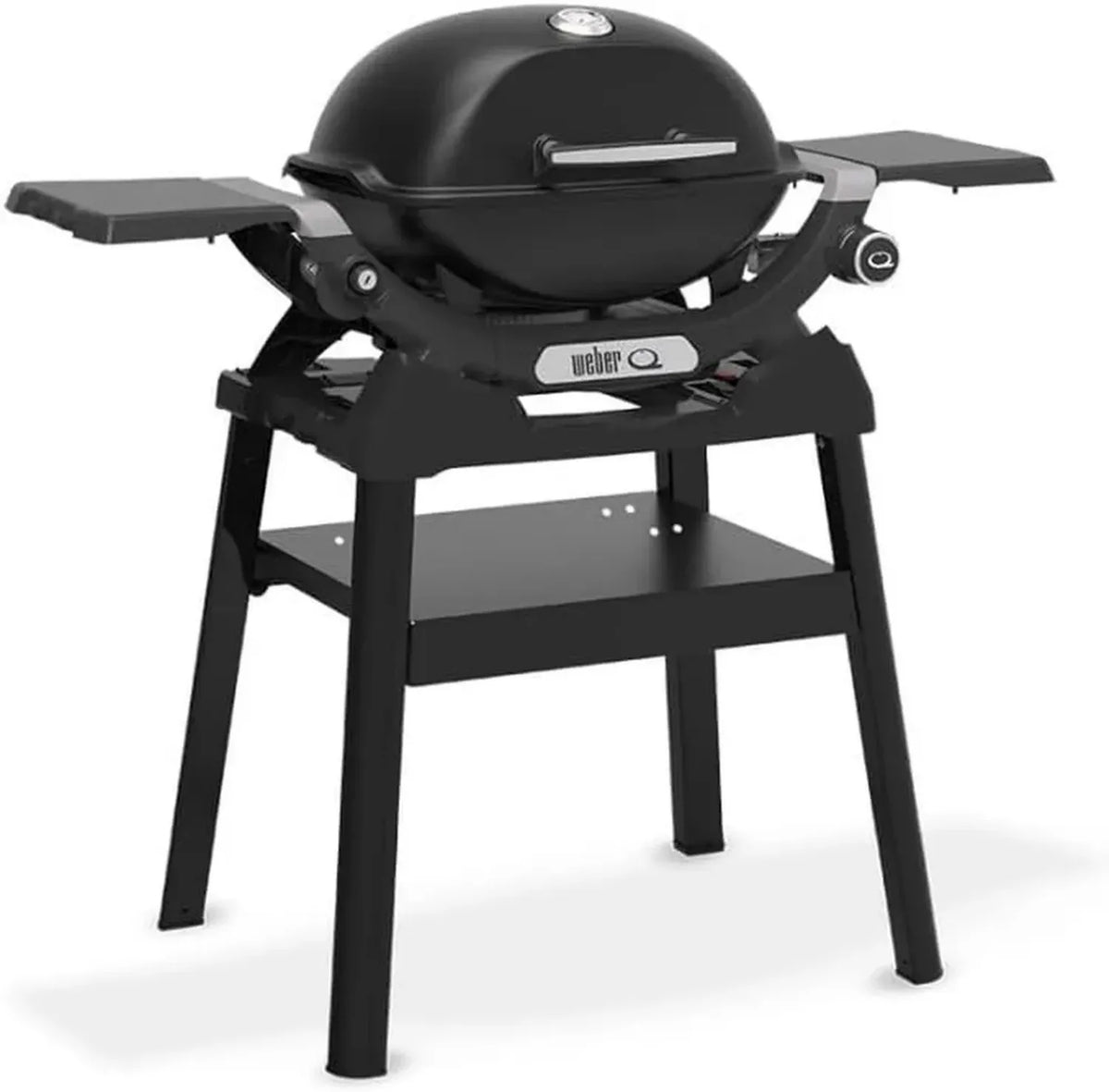 Weber Q 1200N Barbecue a Gas Portatile con Ripiani Laterali, Nero Notte