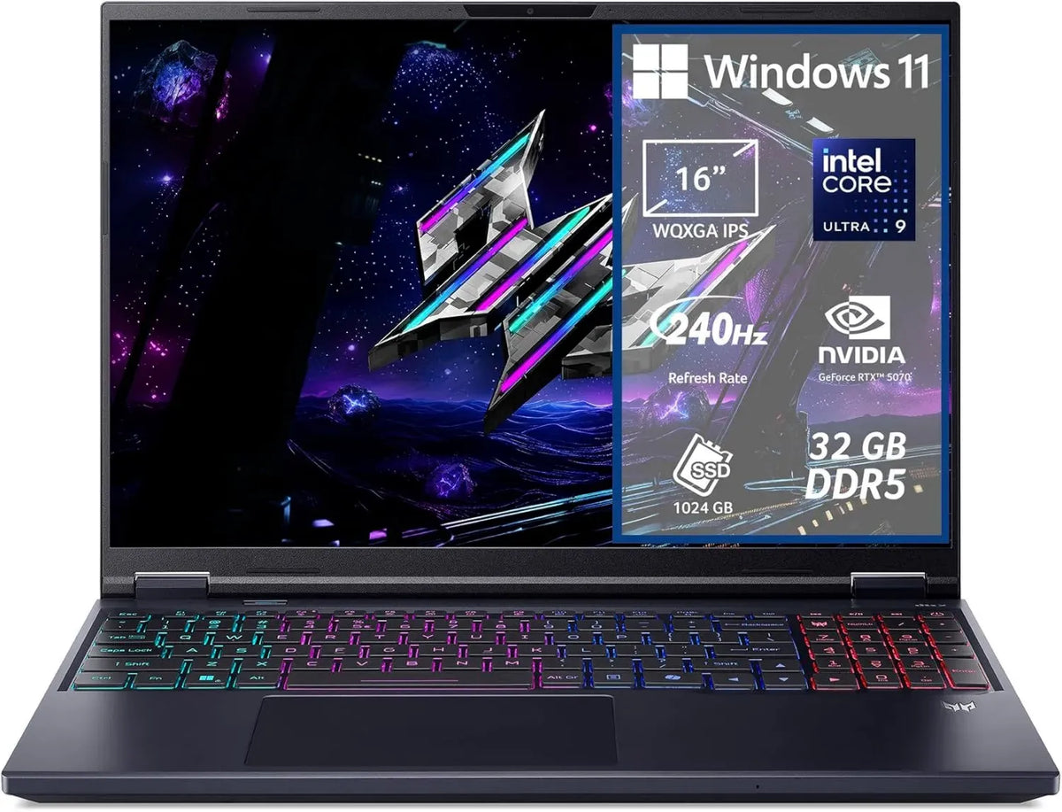 Acer Predator Helios Neo 16: Notebook Gaming con RTX 5070, Intel Core Ultra 9, 32GB RAM, 1TB SSD