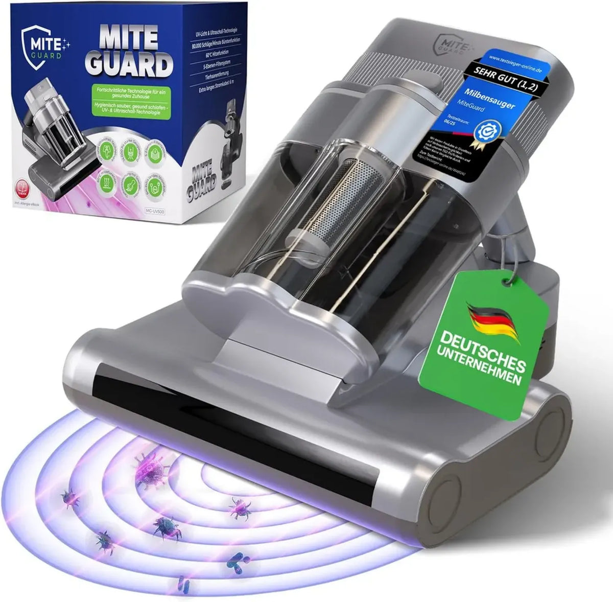 Aspirapolvere Miteguard per Materassi con Luce UV e Ultrasuoni