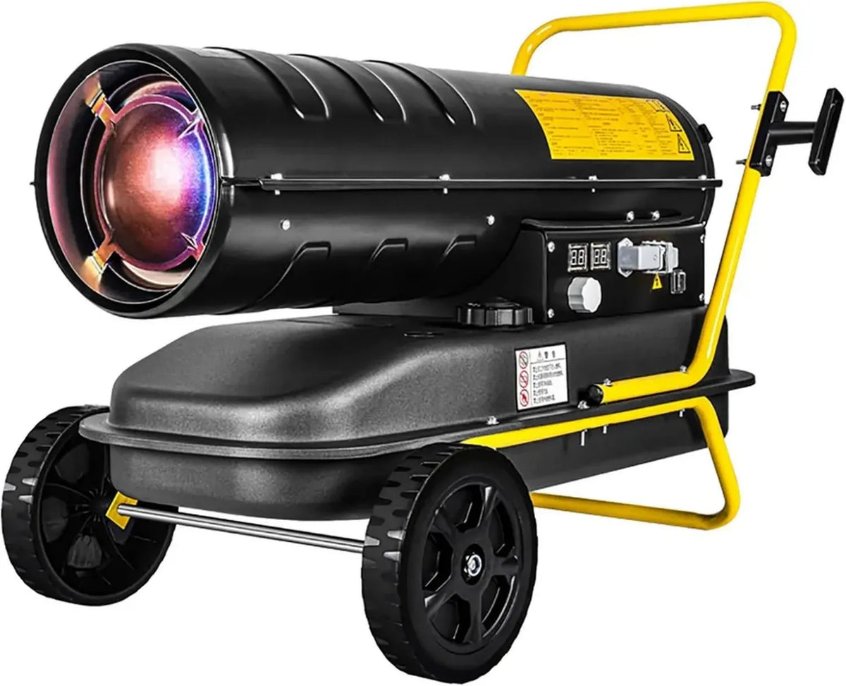 Riscaldatore d'Aria Diesel 30 kW con Serbatoio 38L, Portata 730 m³/h, Facile da Trasportare, Ideale per Ambienti Industriali