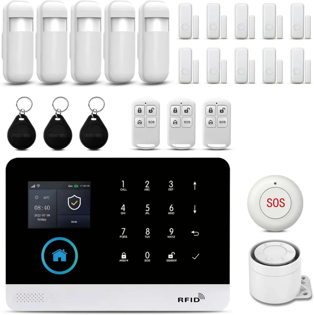 Sistema di Allarme Wireless per Casa con Sirena 120dB e Telecomando Intelligente