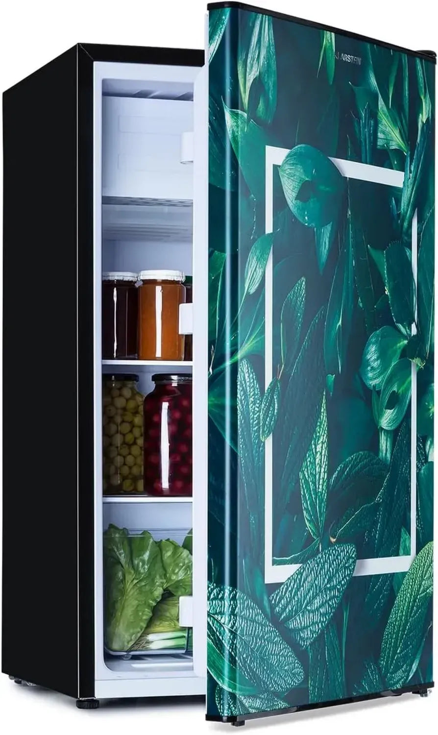 Klarstein CoolArt - Frigorifero Combinato con Congelatore, 79L, Termostato Regolabile, Design Artistico Foresta