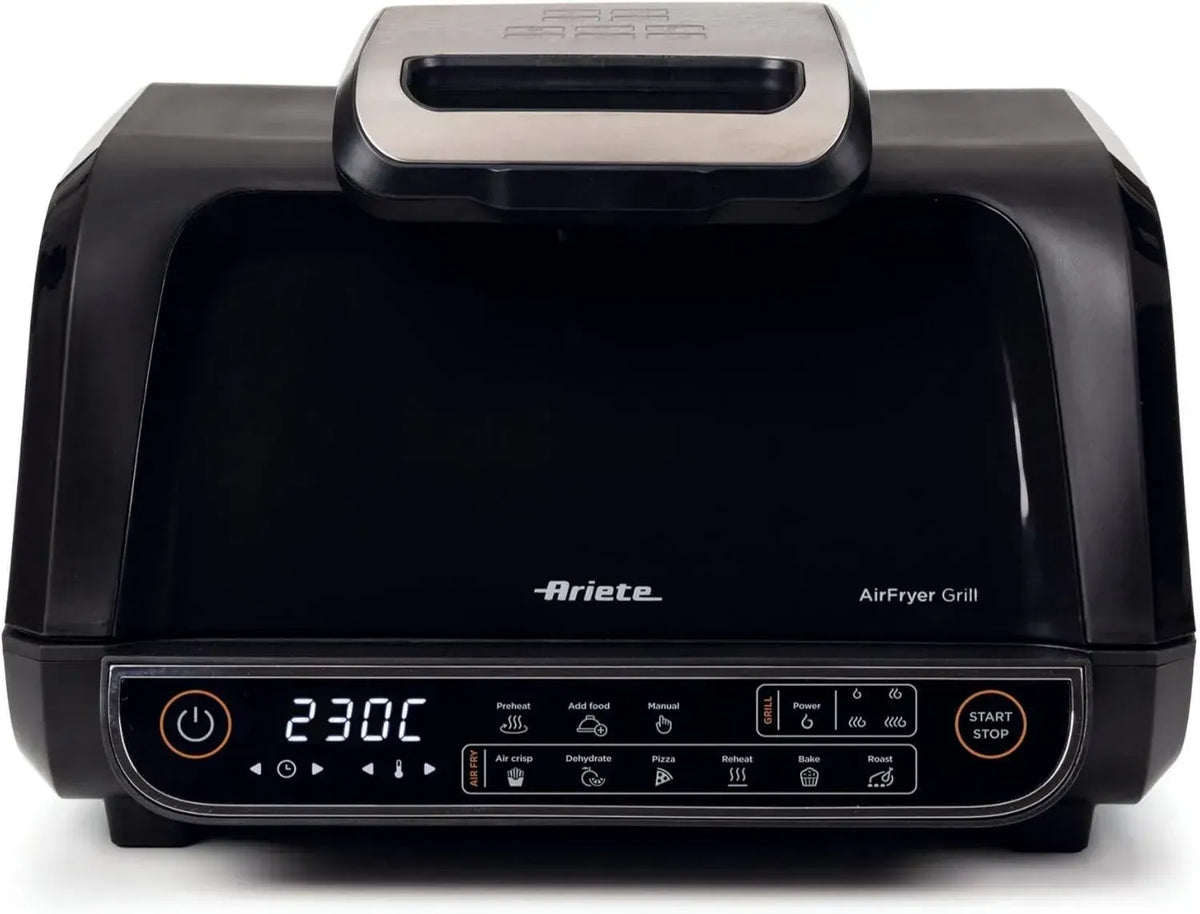 Ariete 4635 Friggitrice ad Aria e Griglia 8L, 1700W, 8 Programmi di Cottura, Timer, Nero