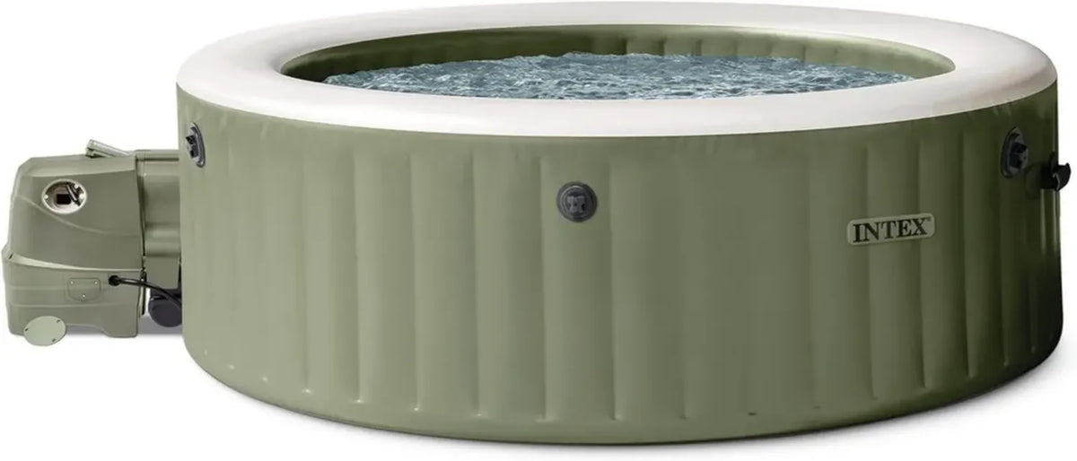 Intex PureSpa Bubble Vasca Idromassaggio Gonfiabile 8 Posti, 170 Getti, Verde