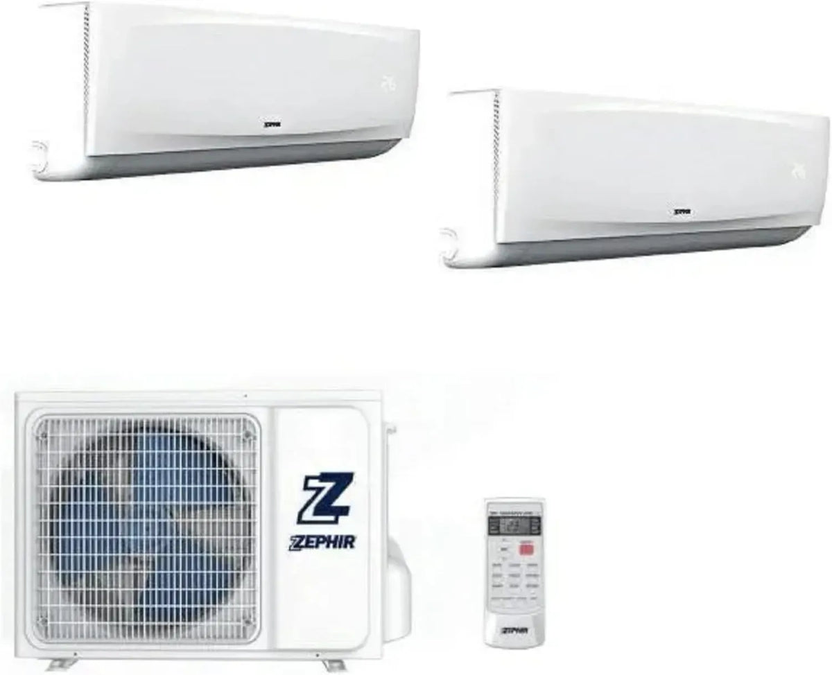 Zephir Climatizzatore Dual Split 9000 BTU, Alta Efficienza A++/A+ con Pompa di Calore