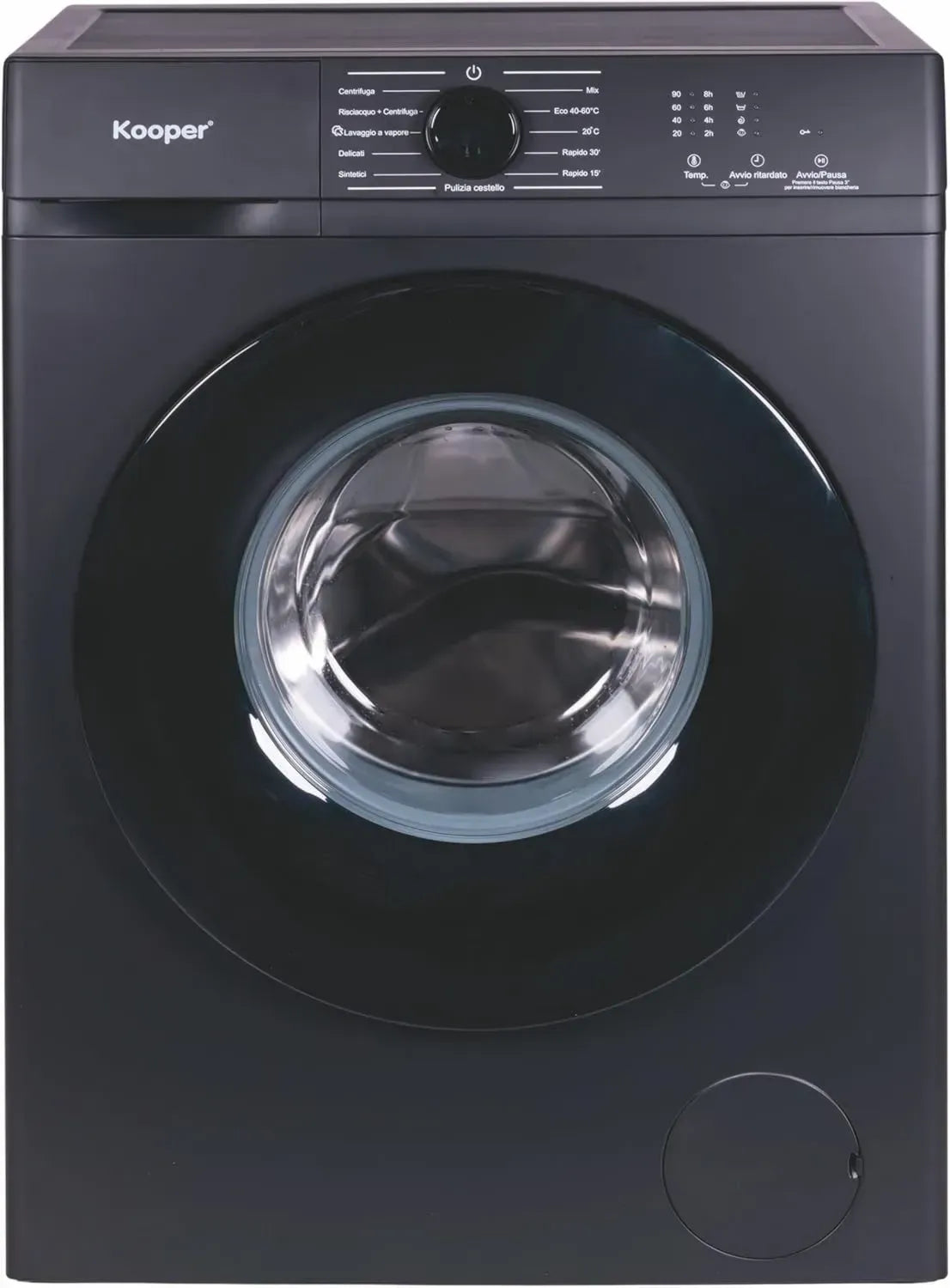 Lavatrice Compatta 8 Kg Classe A, 1200 Giri, Vapore, 45 cm, Nero