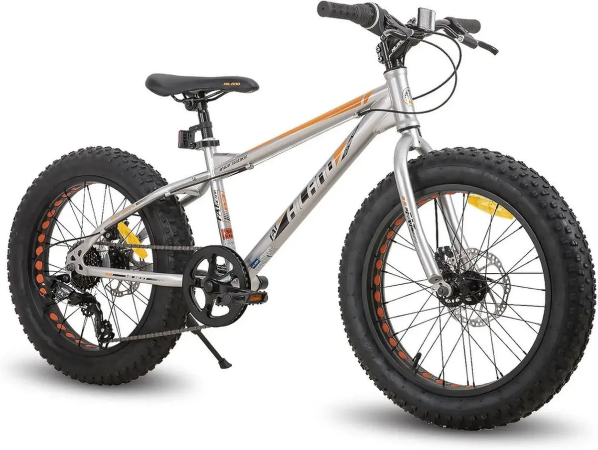 Bicicletta da Montagna per Bambini 20'' Hiland, 7 Velocità, Pneumatici Grassi, Doppio Freno a Disco, Unisex, Colori Vari
