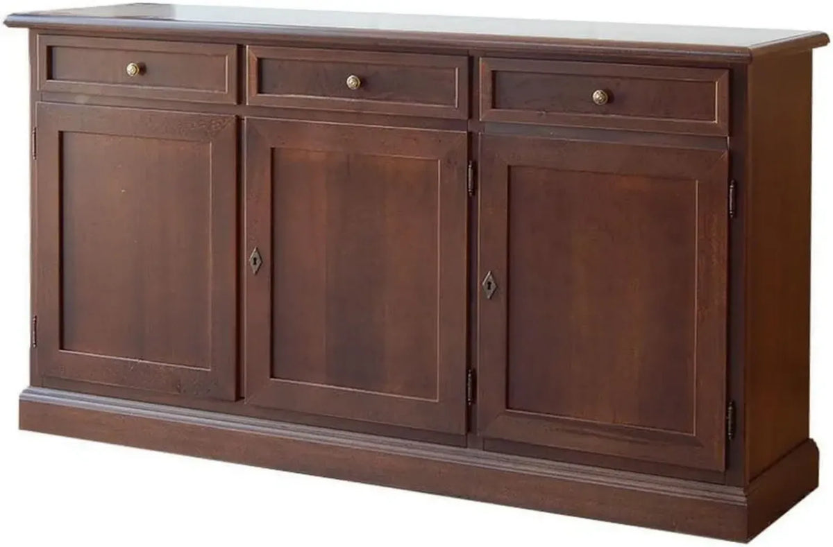 Credenza in Legno Stile Classico Noce e Bianco Antico