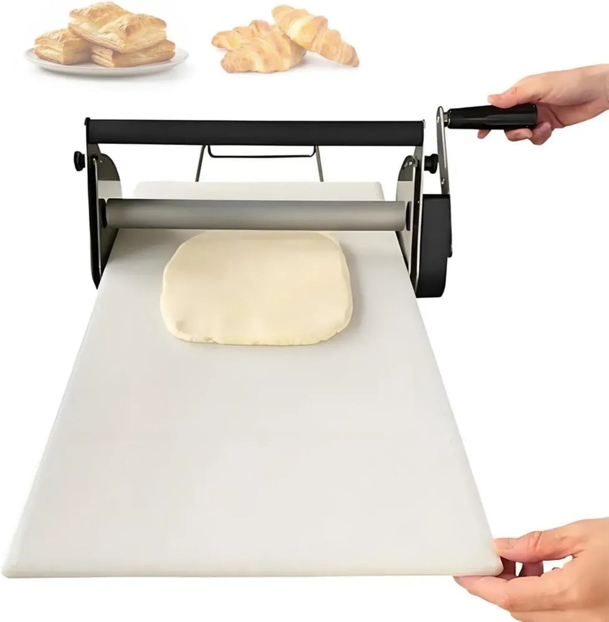 Macchina per Pasta in Acciaio Inox Regolabile, Ideale per Croissant e Pizza