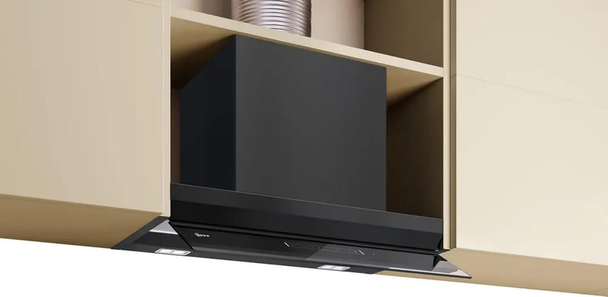 Cappa Aspirante N70, 60cm, Vetro Nero opaco, Design Elegante