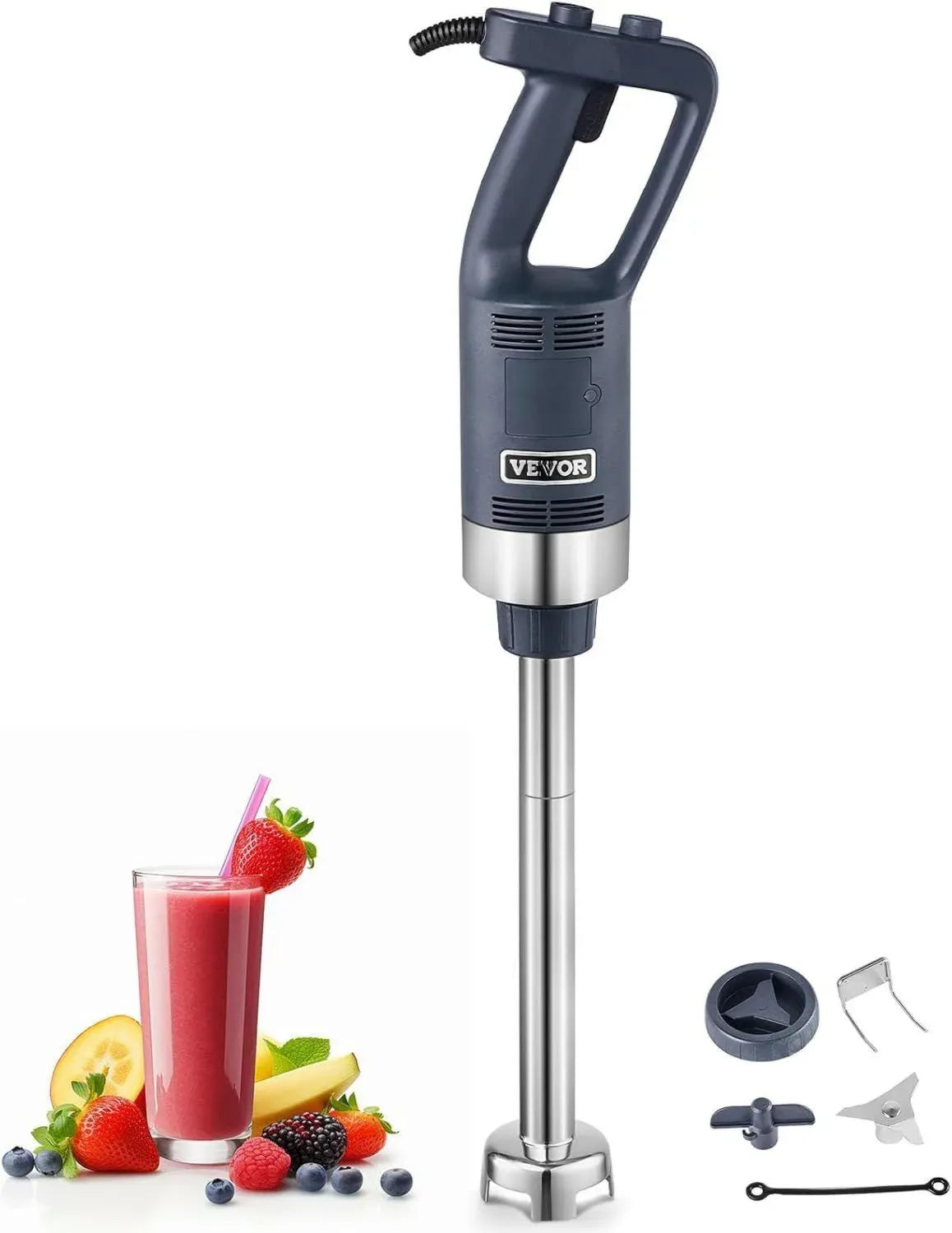 Frullatore a Immersione VEVOR 500W Professionale con Lama Inox, Ideale per Zuppe e Salse