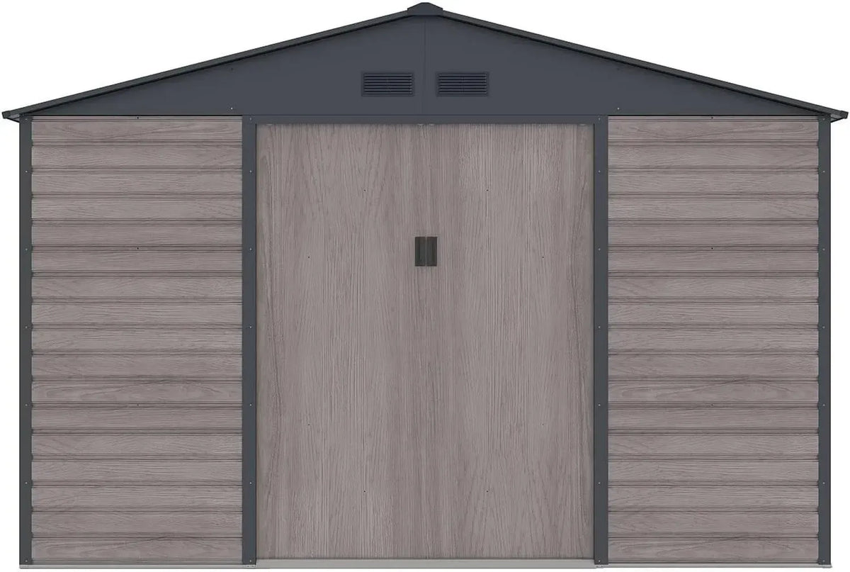 Capanno da Giardino in Acciaio Galvanizzato 13,12 m² Effetto Legno Grigio - Modello ADELMO