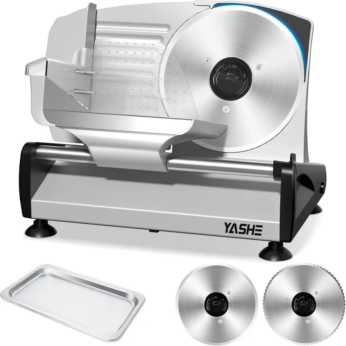 Affettatrice Elettrica 200W con Lame Inox Rimovibili 19CM e Blocco Sicurezza